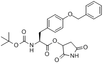 Boc-O-苄基-L-酪氨酸羟基琥珀酸亚氨酯;N-叔丁氧羰基-O-苄基-L-酪氨酸羟基琥珀酸亚氨酯分子式结构图