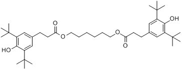 抗氧剂Irganox-259;己二醇双[3-(3,5-二叔丁基-4-羟基苯基)丙酸酯]分子式结构图