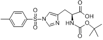 N-叔丁氧羰基-N(咪唑)-(4-甲基苯磺酰基)-L-组氨酸分子式结构图