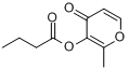 丁酸麦芽酚酯; 2-甲基-4-氧代-4H-吡喃-3-基丁酸酯分子式结构图