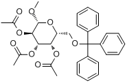 甲基 2,3,4-三-O-乙酰基-6-O-三苯代甲基-β-D-吡喃半乳糖苷分子式结构图