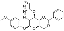 4-甲氧苯基3-O-烯丙基-2-三氮基-4,6-O-苯亚甲基-2-脱氧-β-D-吡喃葡萄糖苷分子式结构图