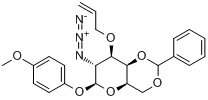 4-甲氧苯基3-O-烯丙基-2-三氮基-4,6-O-苯亚甲基-2-脱氧-β-D-吡喃半乳糖苷分子式结构图
