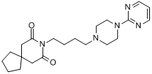 丁螺环酮;8-[4-(嘧啶-2-基)-1-哌嗪基丁基]-8-氮杂螺[4,5]癸烷-7,9-二酮分子式结构图