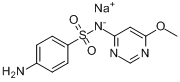 磺胺间甲氧基嘧啶钠;N-(6-甲氧基-4-嘧啶基)-4-氨基苯磺酰胺钠盐分子式结构图