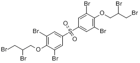 四溴双酚S双(2,3-二溴丙基)醚;双[3,5-二溴-4-(2,3-二溴丙氧基)]苯砜;八溴S醚分子式结构图