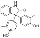 靛红联二甲酚;1,3-二氢-3,3-双(4-羟基-3-甲苯基)-2H-吲哚-2-酮分子式结构图