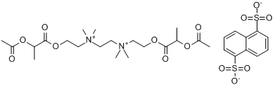萘二磺酸乙乳胆铵;双醋萘磺胆碱;双(乙酰氧基-甲基醋酸三甲胺乙酯)-萘-1,5-二磺酸盐;2-[2-(乙酰氧基)-1-氧丙分子式结构图
