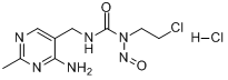 盐酸尼莫司汀;1-[(4-氨基-2-甲基-5-嘧啶基)甲基]-3-(2-氯乙基)-3-亚硝基脲盐酸盐分子式结构图