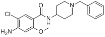 氯波必利;克立波必利;4-氨基-5-氯-2-(甲氧基)-N-[1-苄基哌啶-4-基]苯甲酰胺分子式结构图