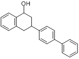 3-(4-联苯基)-1,2,3,4-四氢-1-萘酚分子式结构图