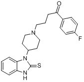 替米哌隆;4-[4-(2,3-二氢-2-硫酮-1H-苯并咪唑-1-基)-1-哌啶基]-1-(4-氟苯基)-1-丁酮分子式结构图