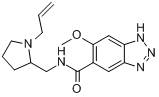 阿立必利;N-(1-烯丙基-2-吡咯烷基甲基)-6-甲氧基-1H-苯并三唑-5-甲酰胺分子式结构图