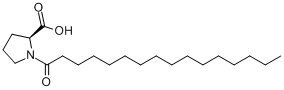 1-(1-氧代十六烷基)-L-脯氨酸;1-十六碳酰吡咯烷-2-甲酸分子式结构图