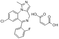 马来酸咪达唑仑;8-氯-6-(2-氟苯基)-1-甲基-4H-咪唑并[1,5-a][1,4]苯并二氮杂卓马来酸盐分子式结构图