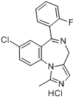 盐酸咪达唑仑;8-氯-6-(2-氟苯基)-1-甲基-4H-咪唑并[1,5a][1,4]苯并二氮杂卓盐酸盐分子式结构图