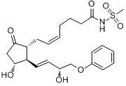 硫前列酮;(Z)-7-[(1R,2R,3R)-3-羟基-2-((E,3R)-3-羟基-4-苯氧基-1-丁烯基)-5-氧代环戊基]-N-甲基磺酰基-5-?分子式结构图