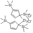 双[1,3-双(三甲基硅基)环戊二烯]二氯化锆分子式结构图