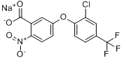 三氟羧草醚钠盐;5-[2-氯-4-(三氟甲基)-苯氧基]-2-硝基苯甲酸钠分子式结构图