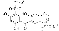 3,3'-羰基双(4-羟基-6-甲氧基苯磺酸)二钠分子式结构图