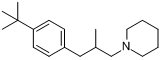 苯锈啶;1-(3-(4-特丁基苯基)-2-甲基丙基)哌啶分子式结构图