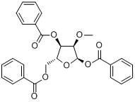 1,3,5-三苯甲酰氧基-2-甲氧基-D-核糖分子式结构图