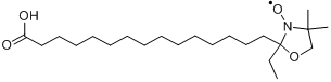 2-(1-羧基四烷基)-2-乙基-4,4-甲基-3-噁唑烷基氧基;16-DOXYL-硬脂酸分子式结构图