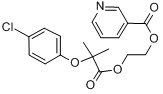 依托贝特; 2-(4-氯苯氧基)-2-甲基丙酸 2-(烟酰氧)乙基酯分子式结构图