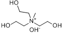 三(2-羟乙基)甲基氢氧化胺分子式结构图