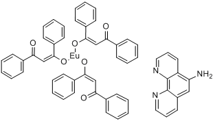 四(二苯甲酰甲烷) 单(5-氨基-1,10-菲罗啉)铕(lll)分子式结构图