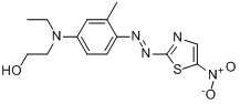 分散蓝RD;分散蓝102号滤饼;2-[乙基[3-甲基-4[(5-硝基-2-噻唑基)偶氮]苯基]氨基]乙醇分子式结构图