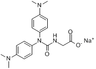 N-[[双[4-(二甲基氨基)苯基]氨基]羰基]甘氨酸单钠盐分子式结构图