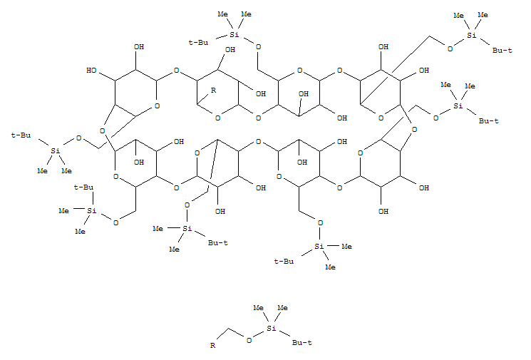 八-6-(二甲基-叔-丁基甲硅烷基)-γ-环糊精分子式结构图