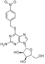 6-(4-硝基苯硫醇)鸟苷分子式结构图