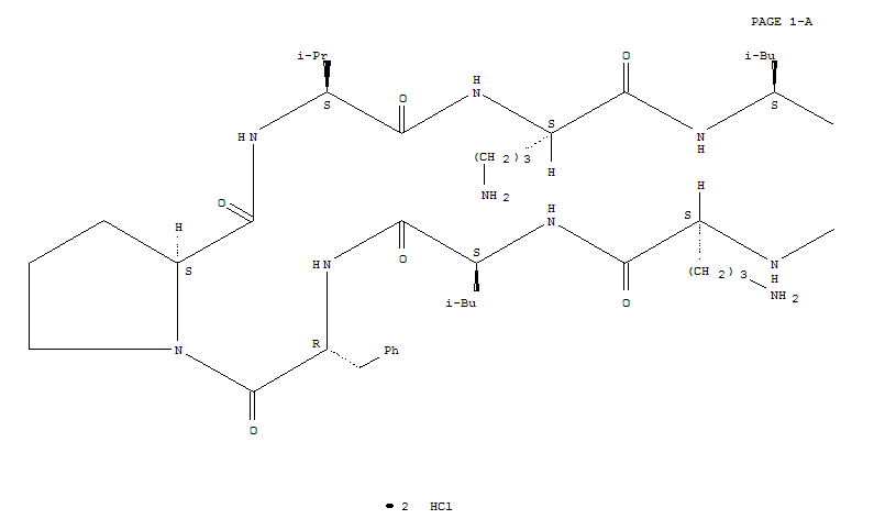 盐酸短杆菌肽S;盐酸短杆菌肽S;分子式结构图