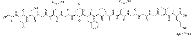 血纤维蛋白肽A(人);血纤维蛋白肽A(人);分子式结构图