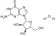 (?)-2-氨基-6-巯基嘌呤核苷水合物分子式结构图