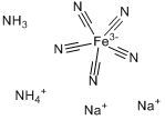 二钠五氰氨络物高铁酸盐铵(II);五氰氨络物高铁酸盐铵二钠盐分子式结构图