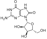 8-羟基鸟苷分子式结构图