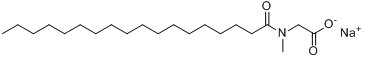 N-甲基-N-(1-氧代十八烷基)氨基乙酸钠英文名称：Glycine,N-methyl-N-(1-oxooctadecyl)-,sodiumsalt;N-甲基-分子式结构图