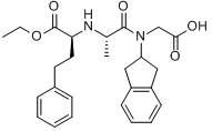 地拉普利;地拉普利;N-[N-[(S)-1-(乙氧基羰基)-3-苯丙基]-L-丙氨酰]-N-(茚满-2-基)甘氨酸分子式结构图