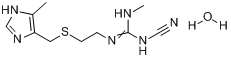 N-氰基-N-甲基-N-[2-[[(5-甲基-1H-咪唑-4-基)甲基]硫]乙基]胍单水合物;N-氰基-N-甲基-N-[2-[[(5-甲基-1H-咪分子式结构图
