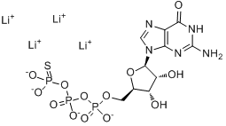 鸟苷5-O-(3-硫代三磷酸)四锂盐;鸟苷5-[γ-硫代]三磷酸四锂分子式结构图