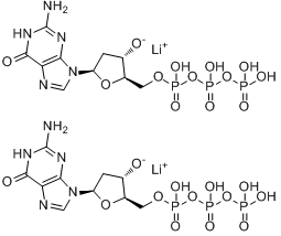 2ˊ-脱氧鸟苷-5ˊ-三磷酸二锂盐;5ˊ-三磷酸-2ˊ-脱氧鸟苷二锂盐分子式结构图