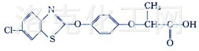 噻唑禾草灵(外消旋体);（±）－2－［4－（6－氯－1，3－苯并噻唑－2－基氧）苯氧基］丙酸分子式结构图