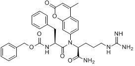 Z-苯丙胺酰-精氨酸-7-氨基-4-甲基香豆素盐酸盐分子式结构图