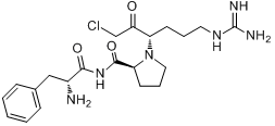 H-D-苯丙酰氨-脯酰氨-精氨酸-氯甲基酮三氟乙酸分子式结构图