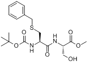 叔丁氧甲酰基-L-半胱酰胺-苄基丝氨酸甲酯分子式结构图