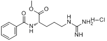 Nα-苯甲酰-L-精氨酸甲酯盐酸盐;Nα-苯甲酰-L-精氨酸甲酯盐酸盐;BAME分子式结构图