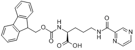 Fmoc-Orn(pyrazinylcarbonyl)-OH分子式结构图